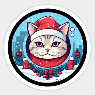 American Shorthair Cat Xmas, Love Cats Sticker